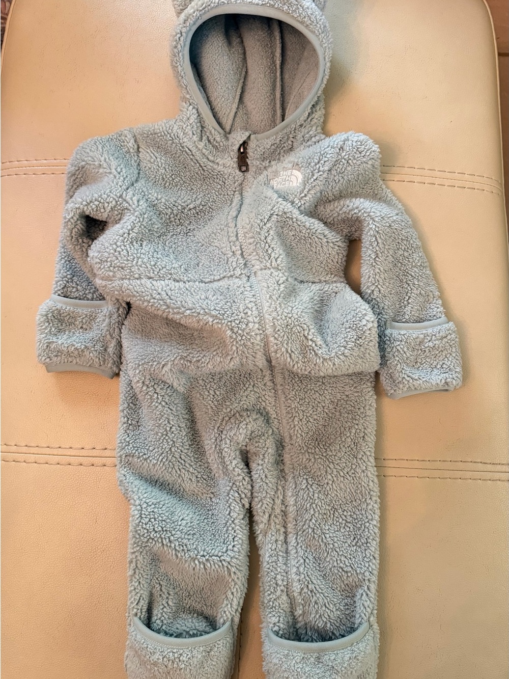 The North Face Baby Bear Fleece One-Piece Hooded Jumpsuit - Blue